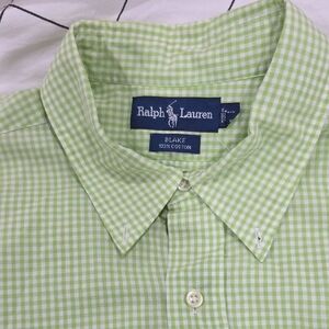Ralph Lauren Men's Light Green Plaid Shirt